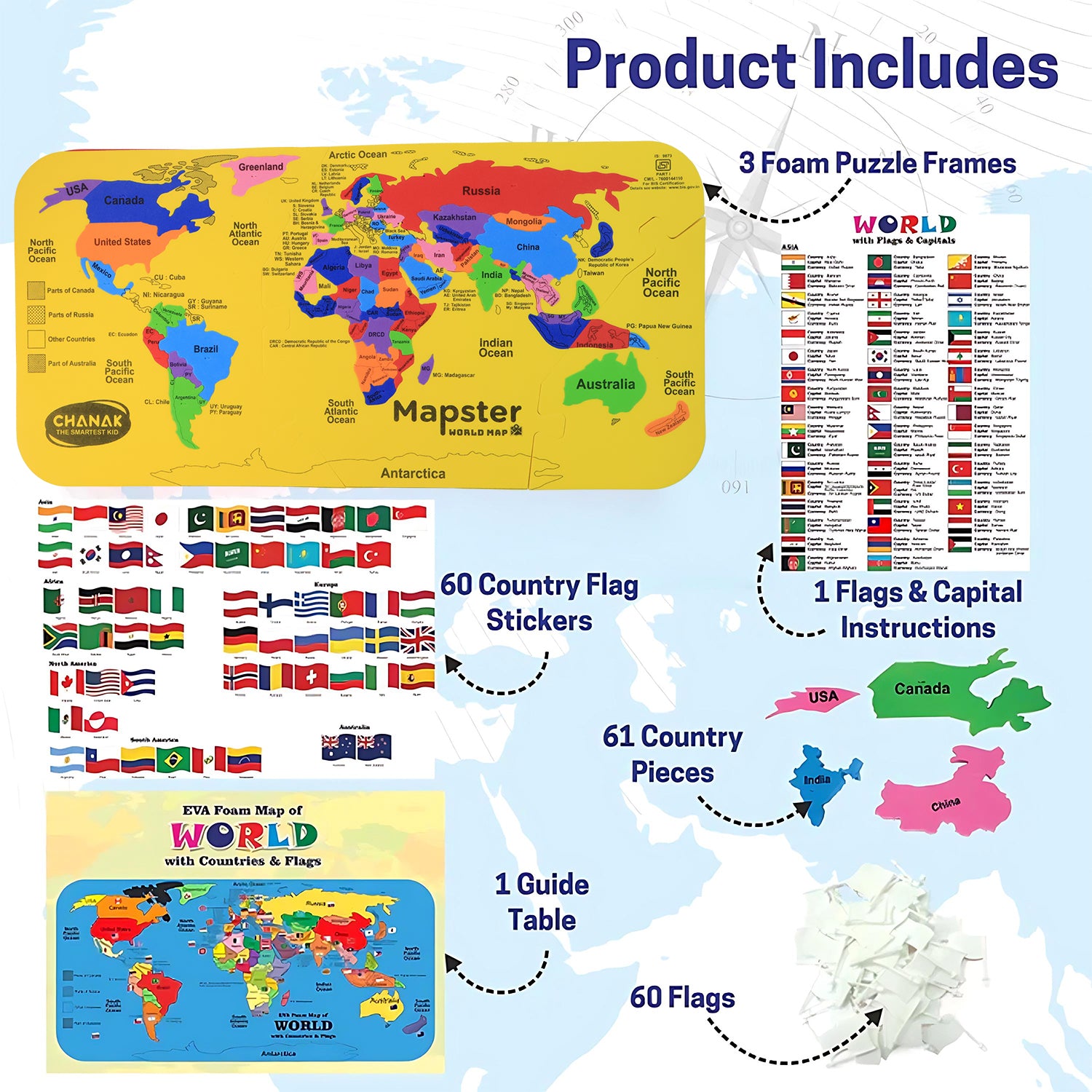 Aditi Mapster World Map Eva Foam Puzzle Set Aditi Mapster World Map Eva Foam Puzzle Set